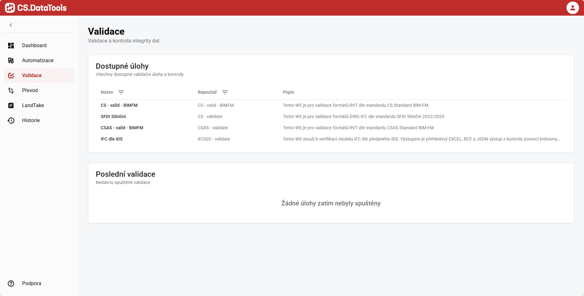 Modul CS Valid: validace IFC dle IDS, validace FM-BIM a validace SFDI