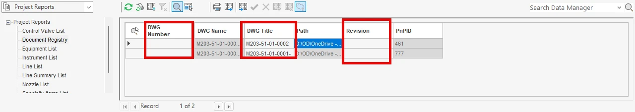AutoCAD Plant 3D 2027: v Data Manageru lze nyní editovat více různých parametrů dokumentu