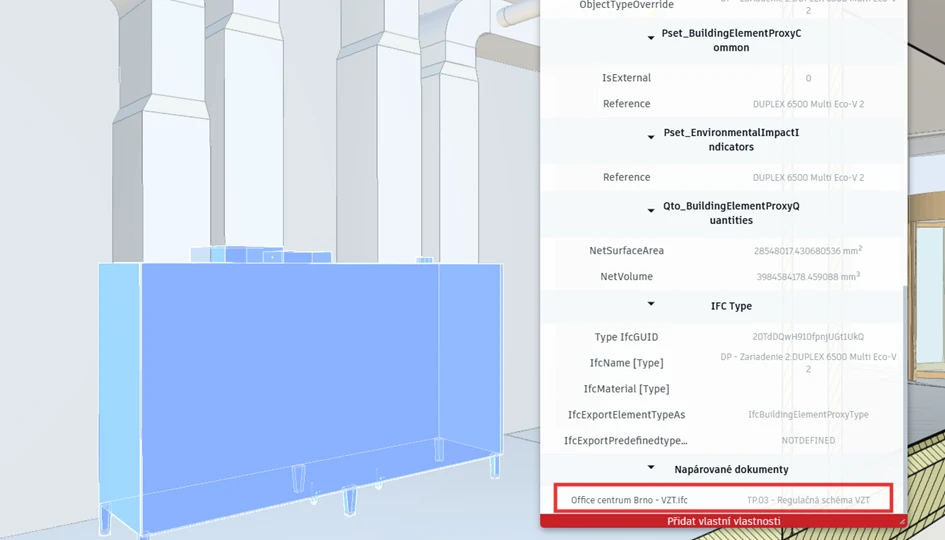 Regulační schéma vzduchotechniky spárované s VZT jednotkou v CDE Proconom
