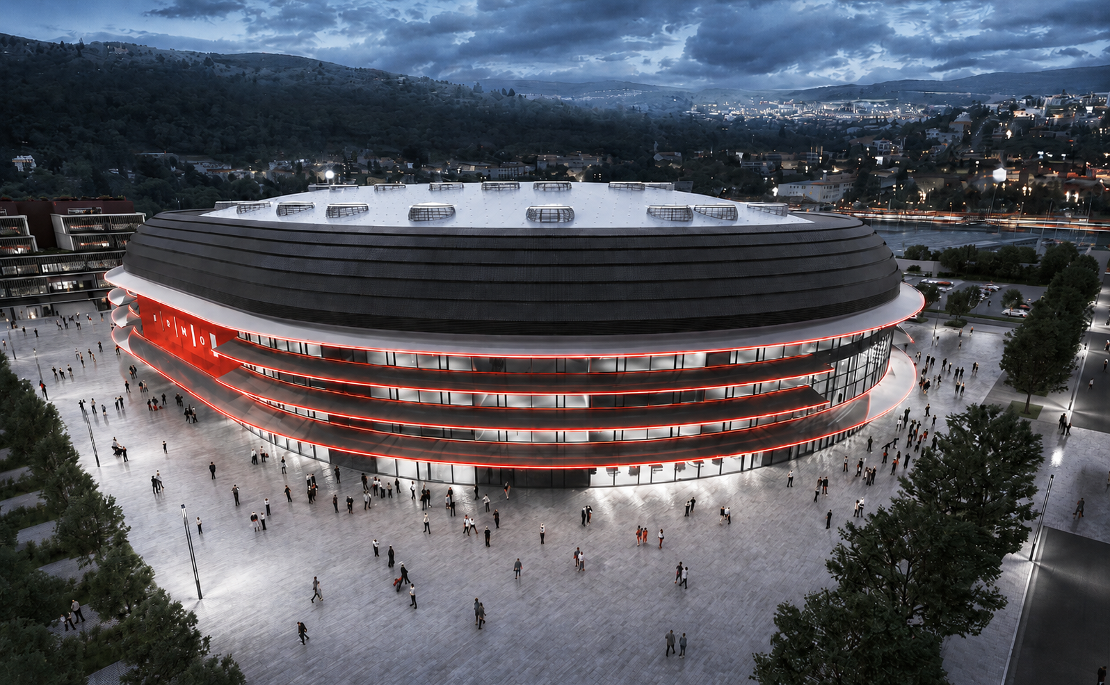 Vizualizace dokončené T Areny na brněnském výstavišti